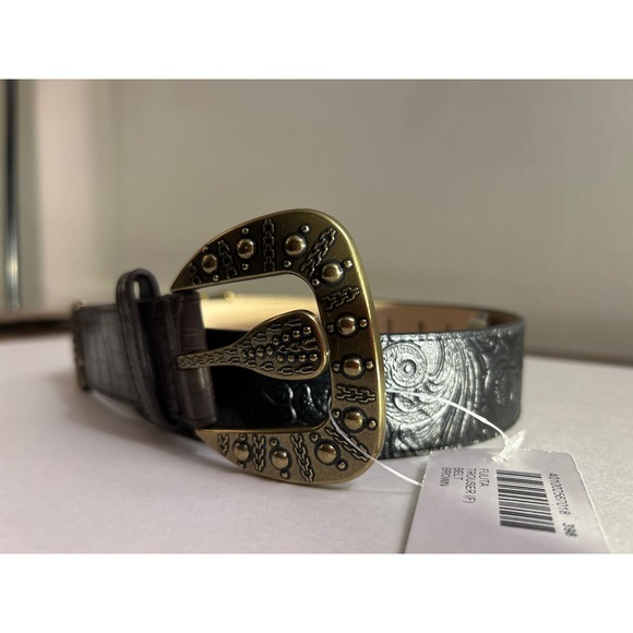 Chicos genuine leather belt 79984 Leopard Print Embossed Leather and Brass NWT - Picture 4 of 10